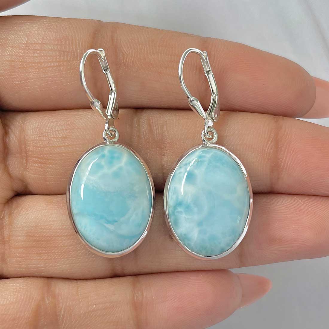 Larimar Earring-(LAR-E-359.)