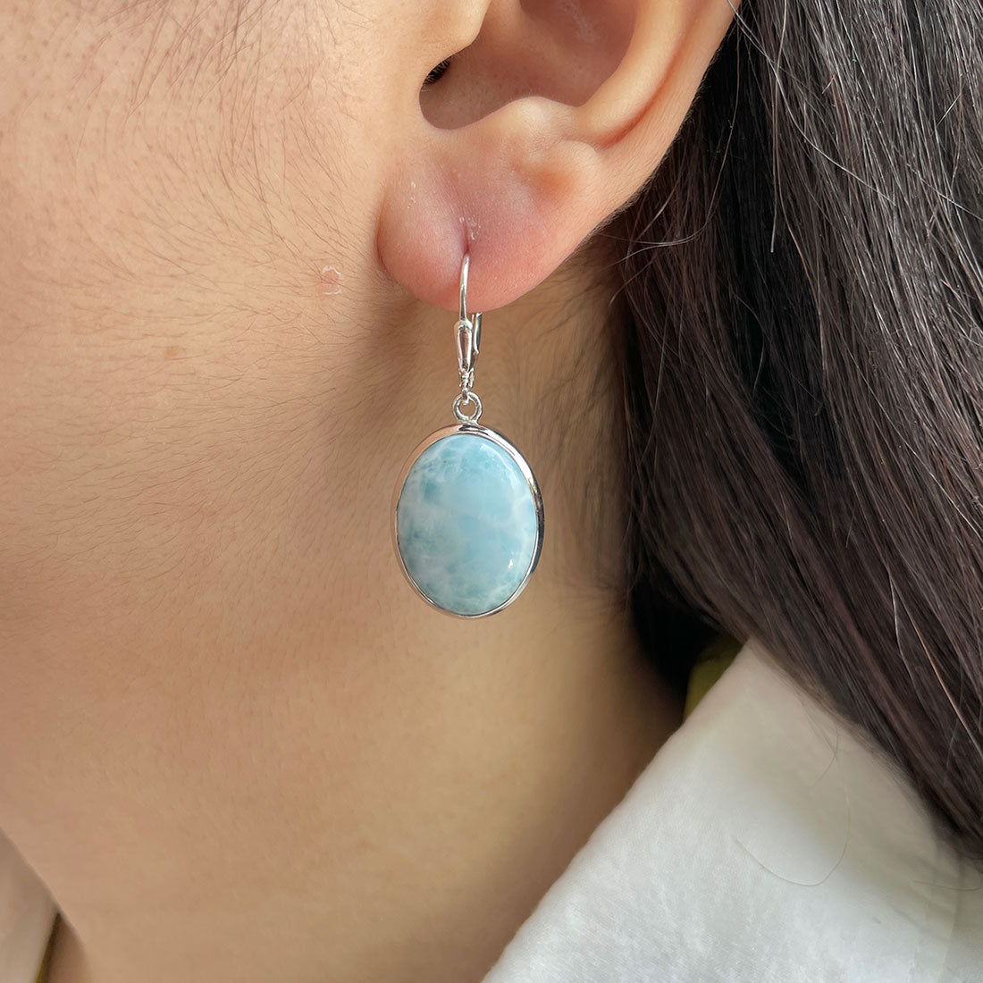 Larimar Earring-(LAR-E-359.)