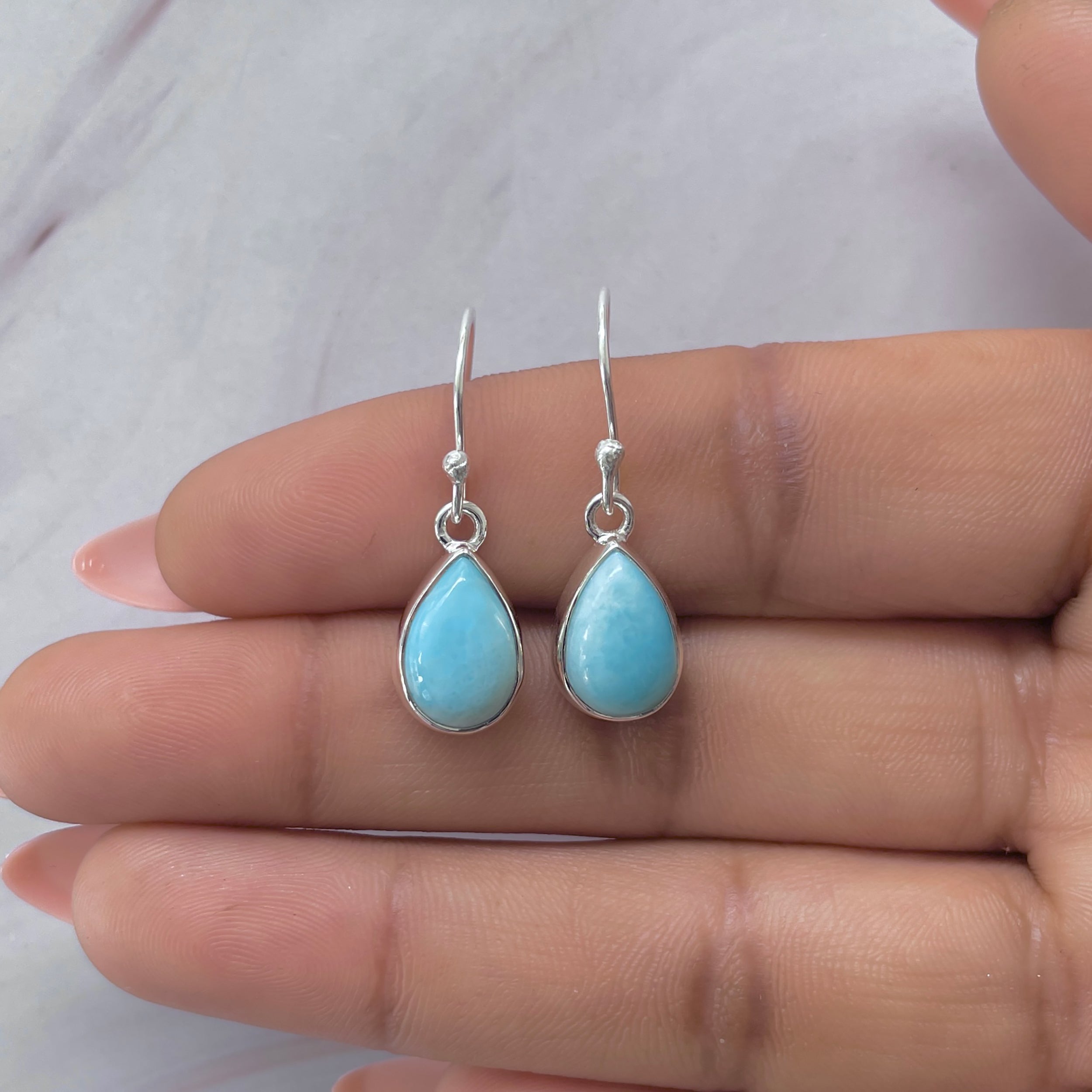 Larimar Earrings-(LAR-E-3596.) – Sagacia Jewelry