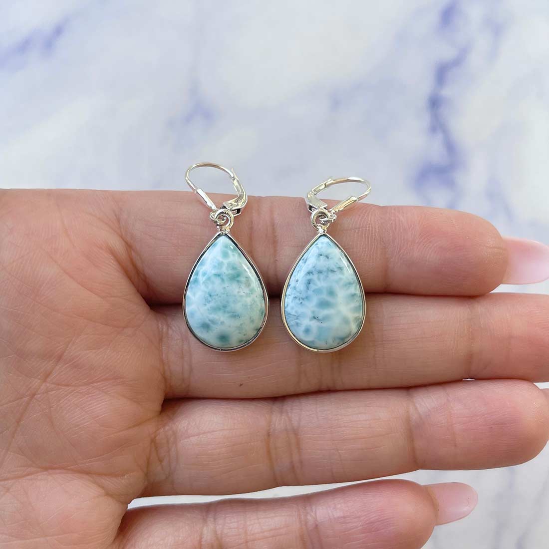 Larimar Earring-(LAR-E-36.)