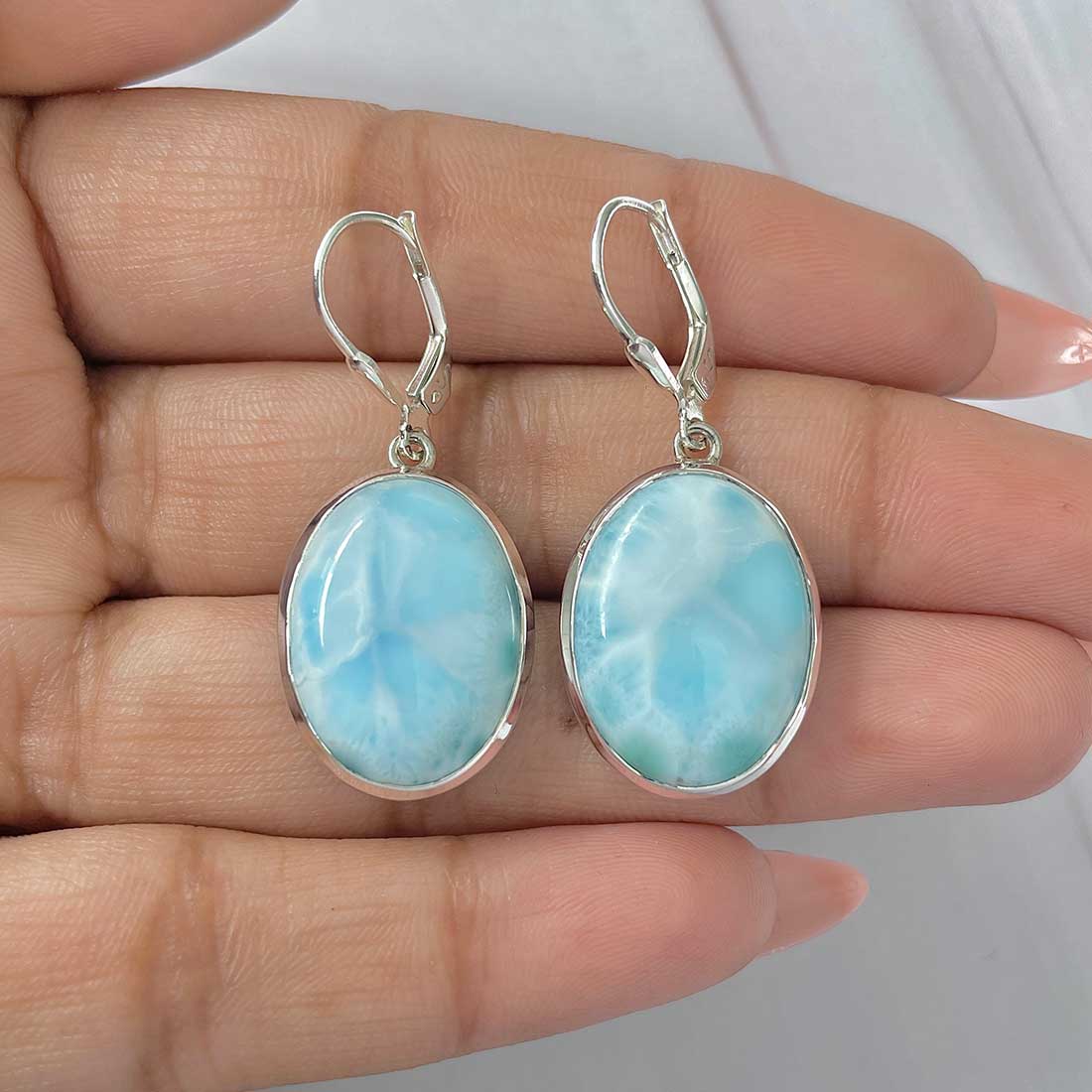 Larimar Earring-(LAR-E-361.)