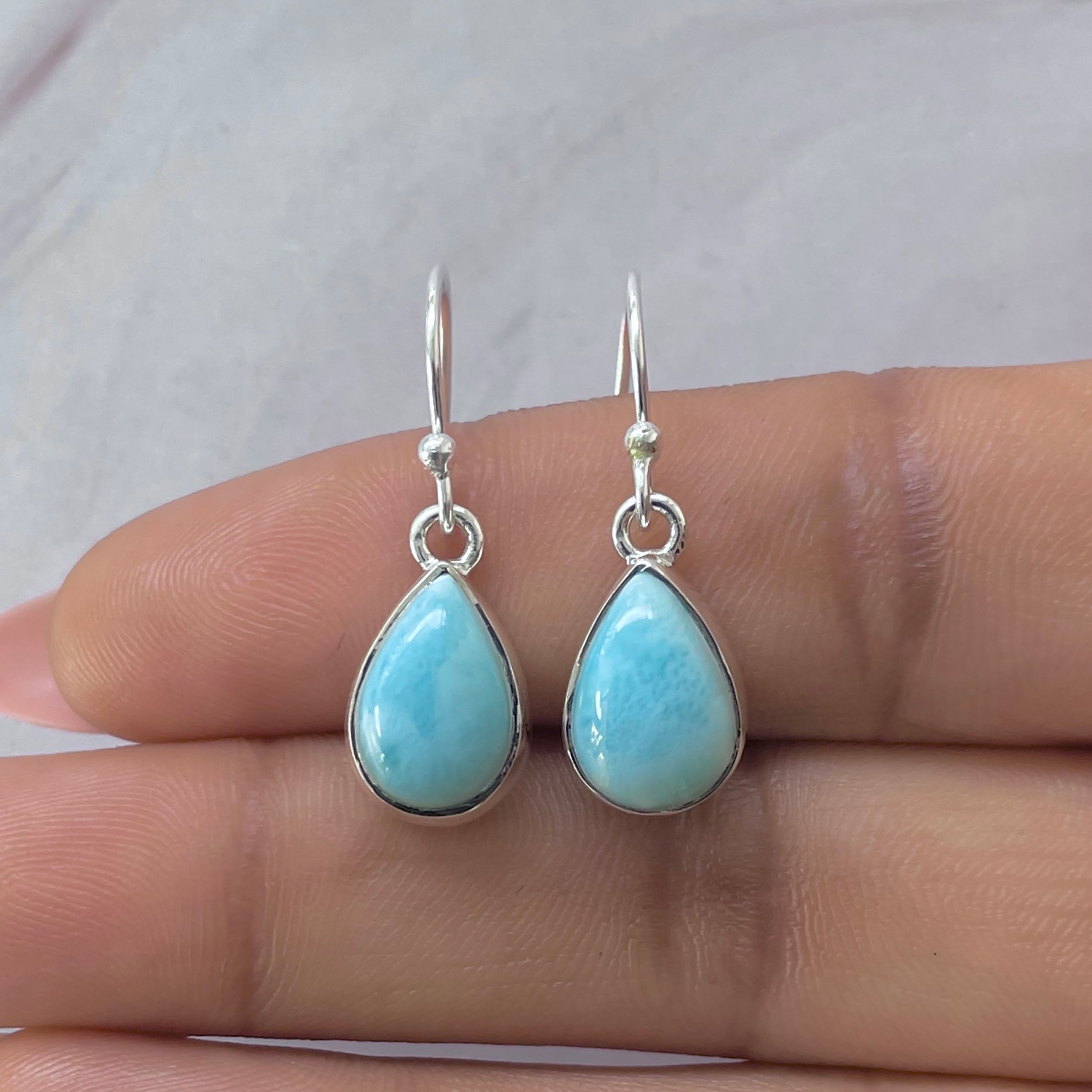 Larimar Earring-(LAR-E-3613.)