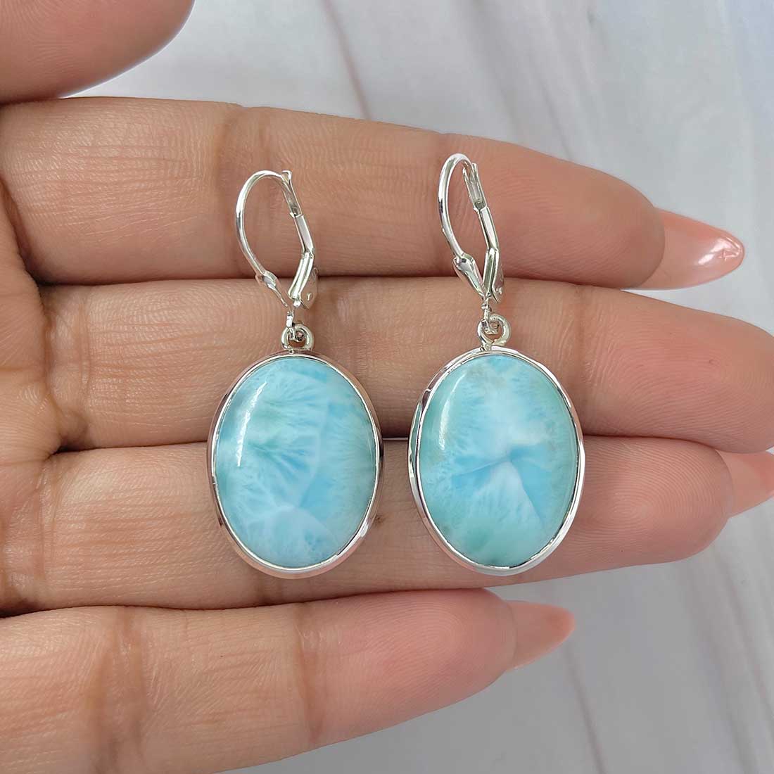 Larimar Earring-(LAR-E-362.)