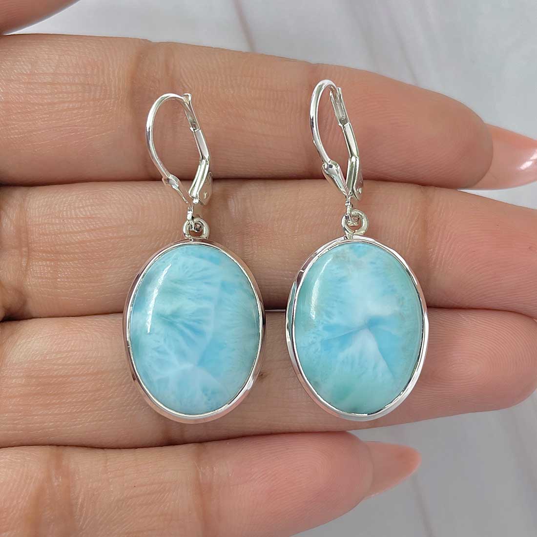 Larimar Earring-(LAR-E-362.)