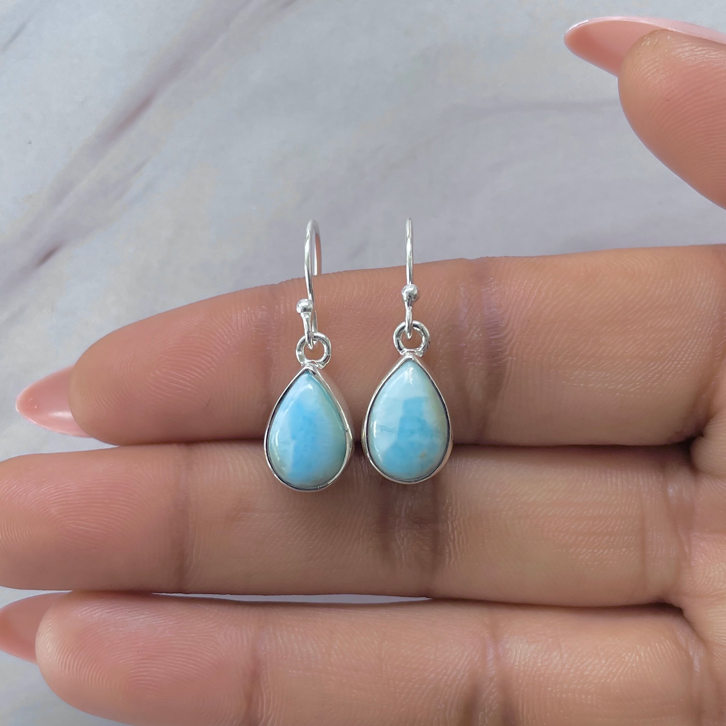 Larimar Earring-(LAR-E-3621.)