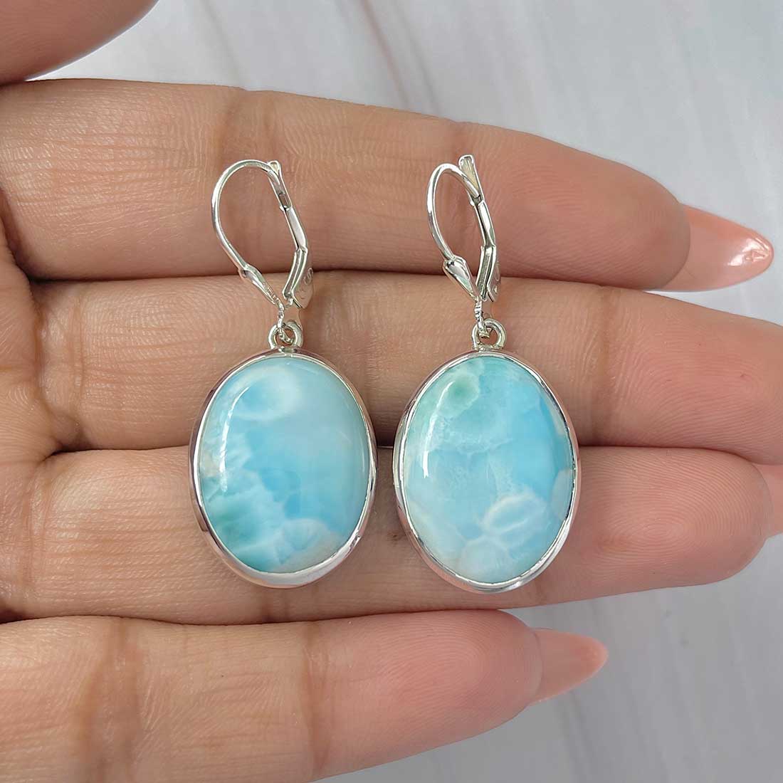 Larimar Earring-(LAR-E-363.)