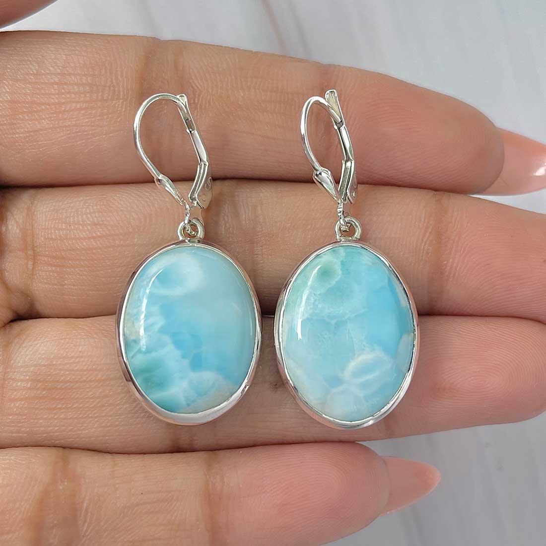 Larimar Earring-(LAR-E-363.)