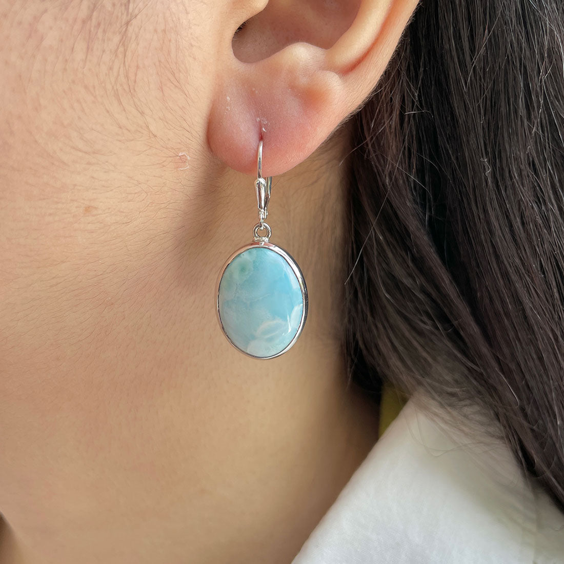 Larimar Earring-(LAR-E-363.)