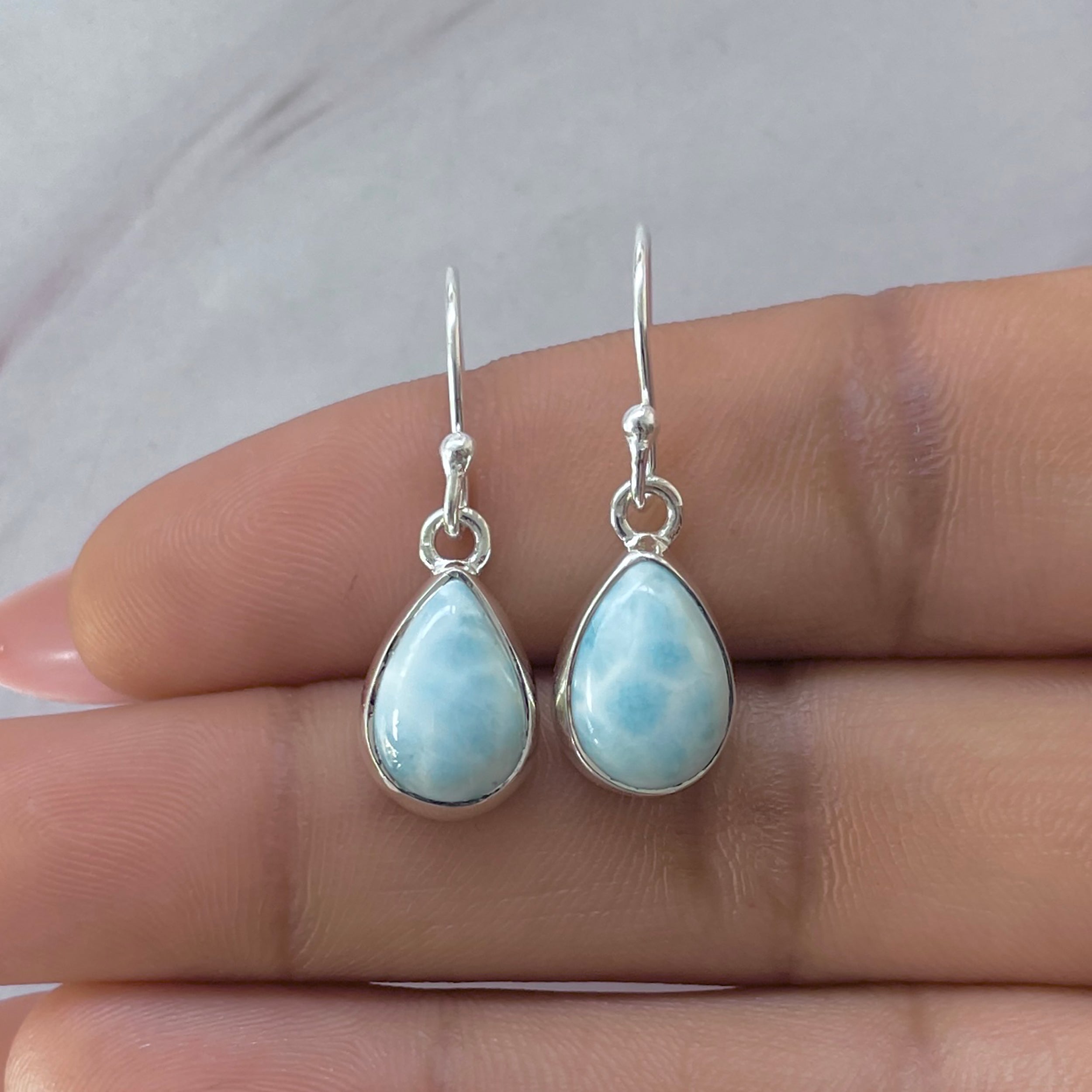 Larimar Earring-(LAR-E-3638.)