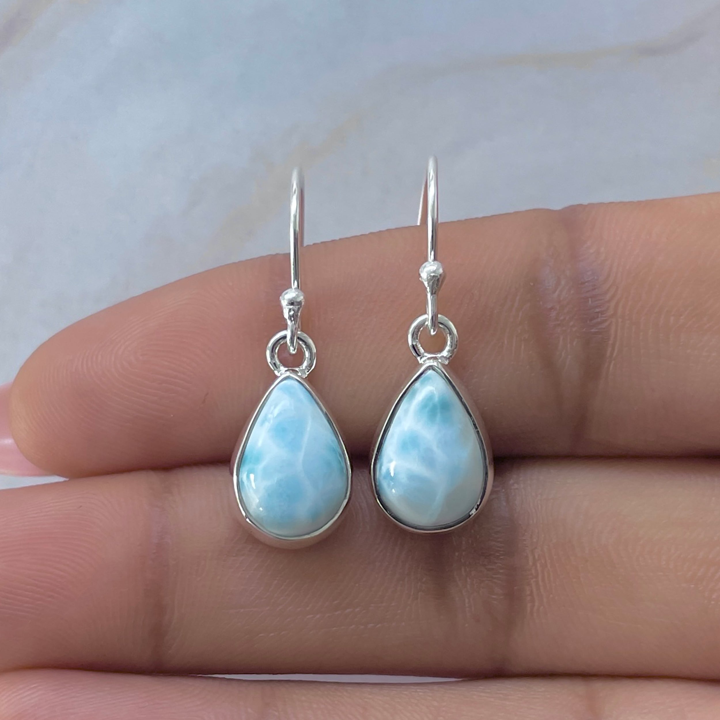 Larimar Earring-(LAR-E-3639.)