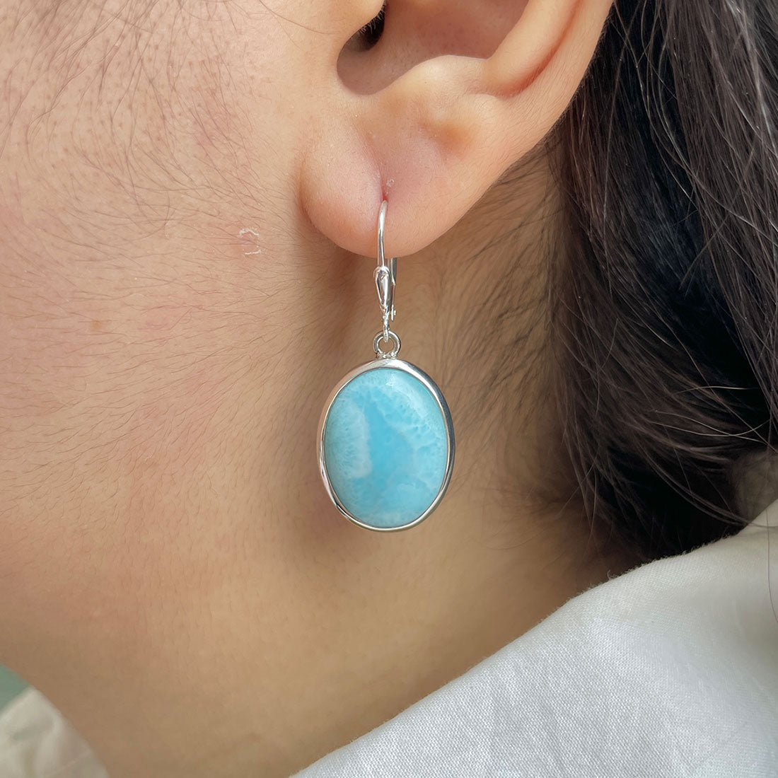 Larimar Earring-(LAR-E-364.)