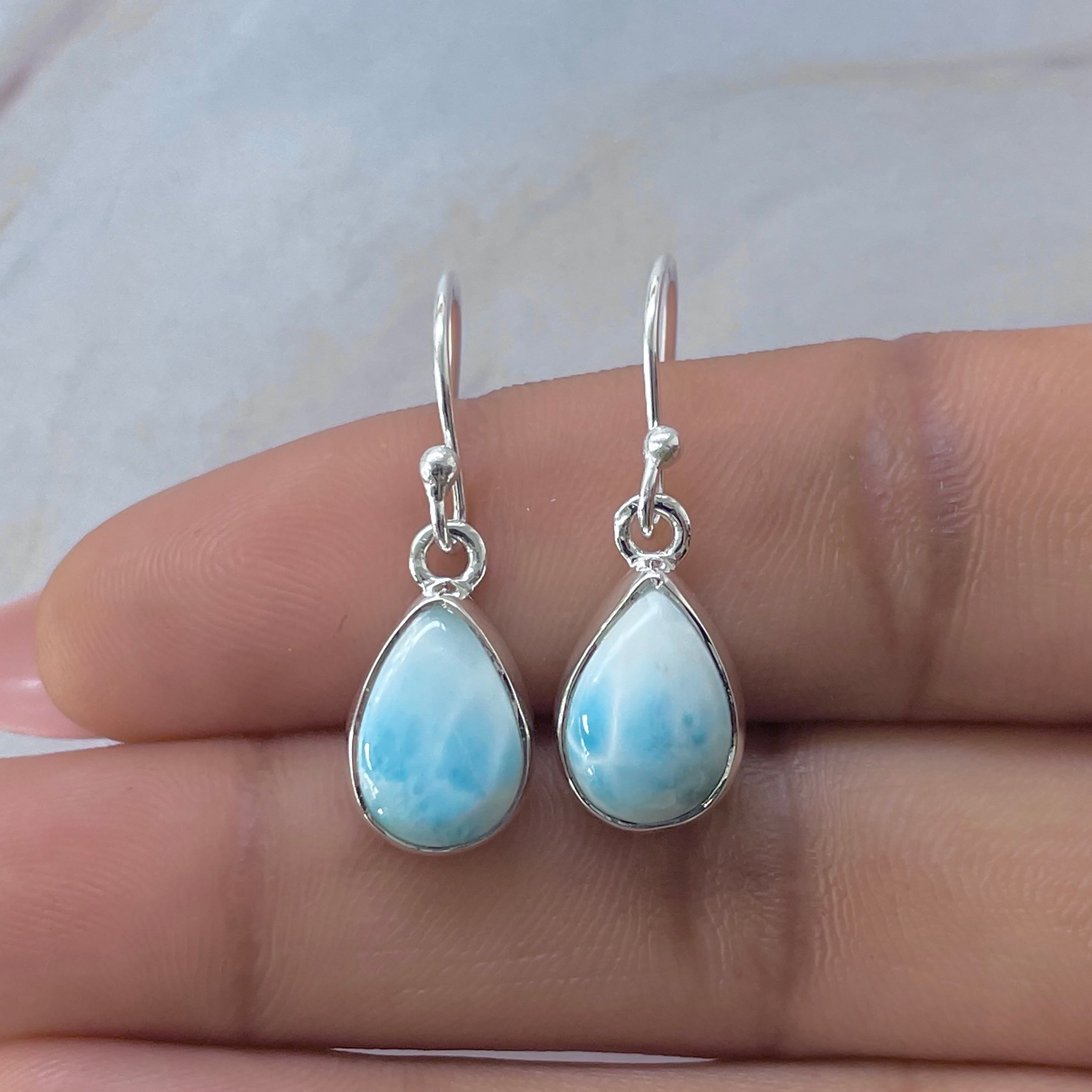 Larimar Earring-(LAR-E-3640.)