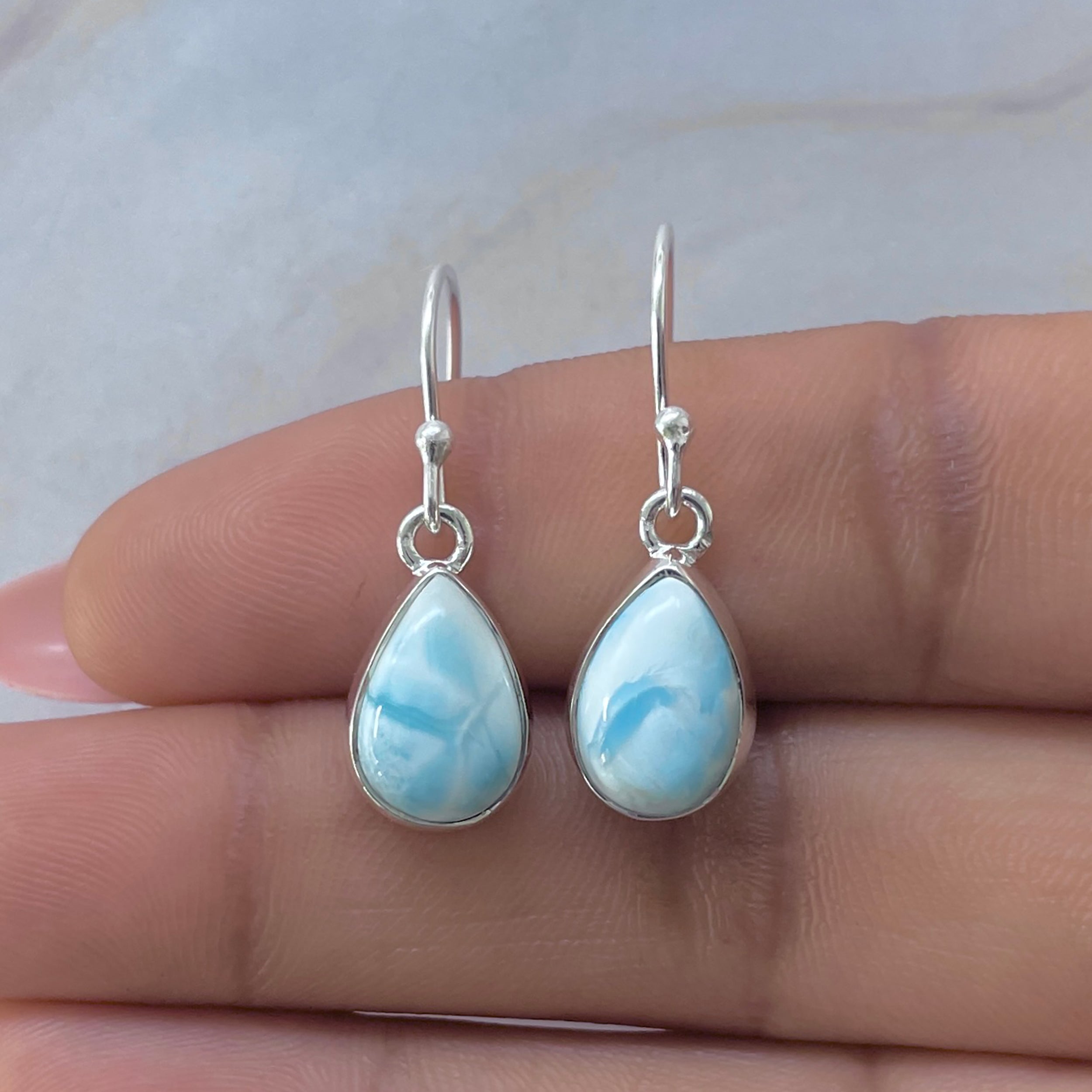 Larimar Earring-(LAR-E-3642.)