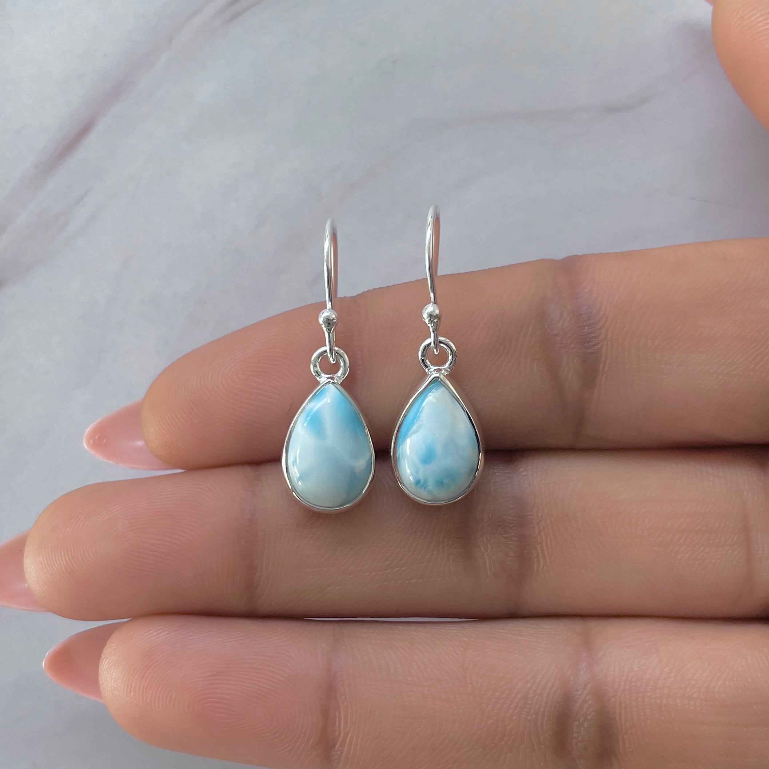 Larimar Earring-(LAR-E-3646.)