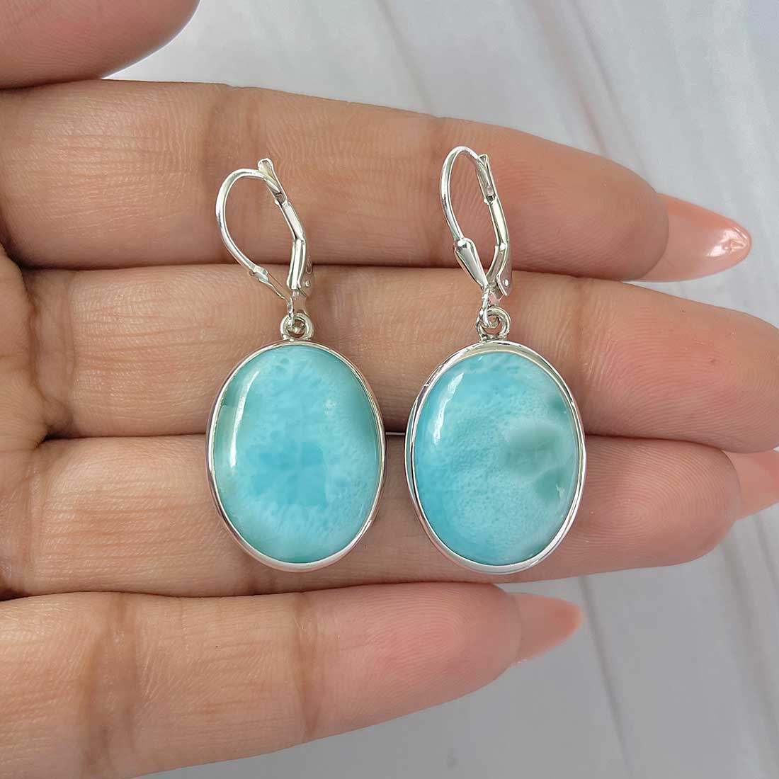 Larimar Earring-(LAR-E-365.)