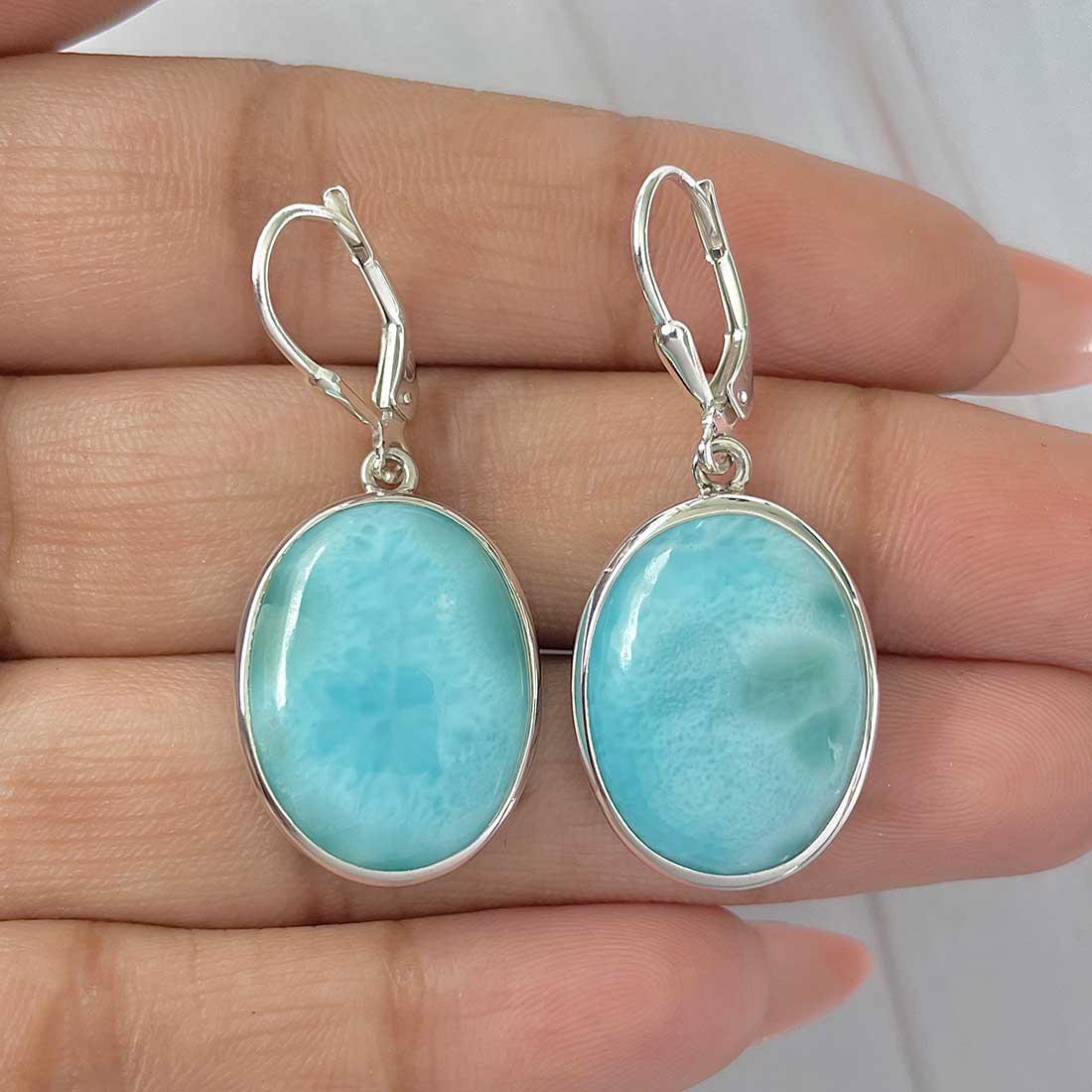 Larimar Earring-(LAR-E-365.)