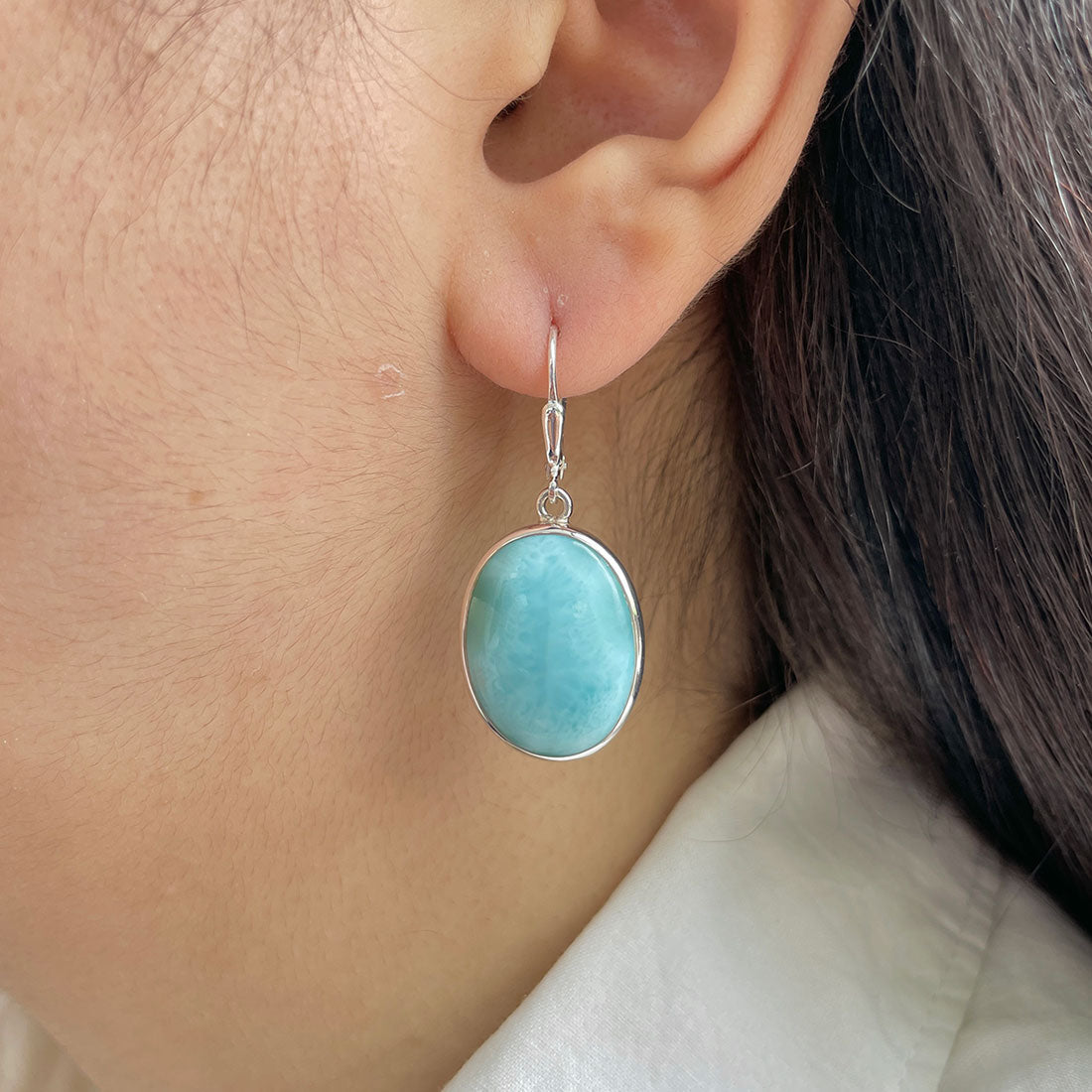 Larimar Earring-(LAR-E-365.)