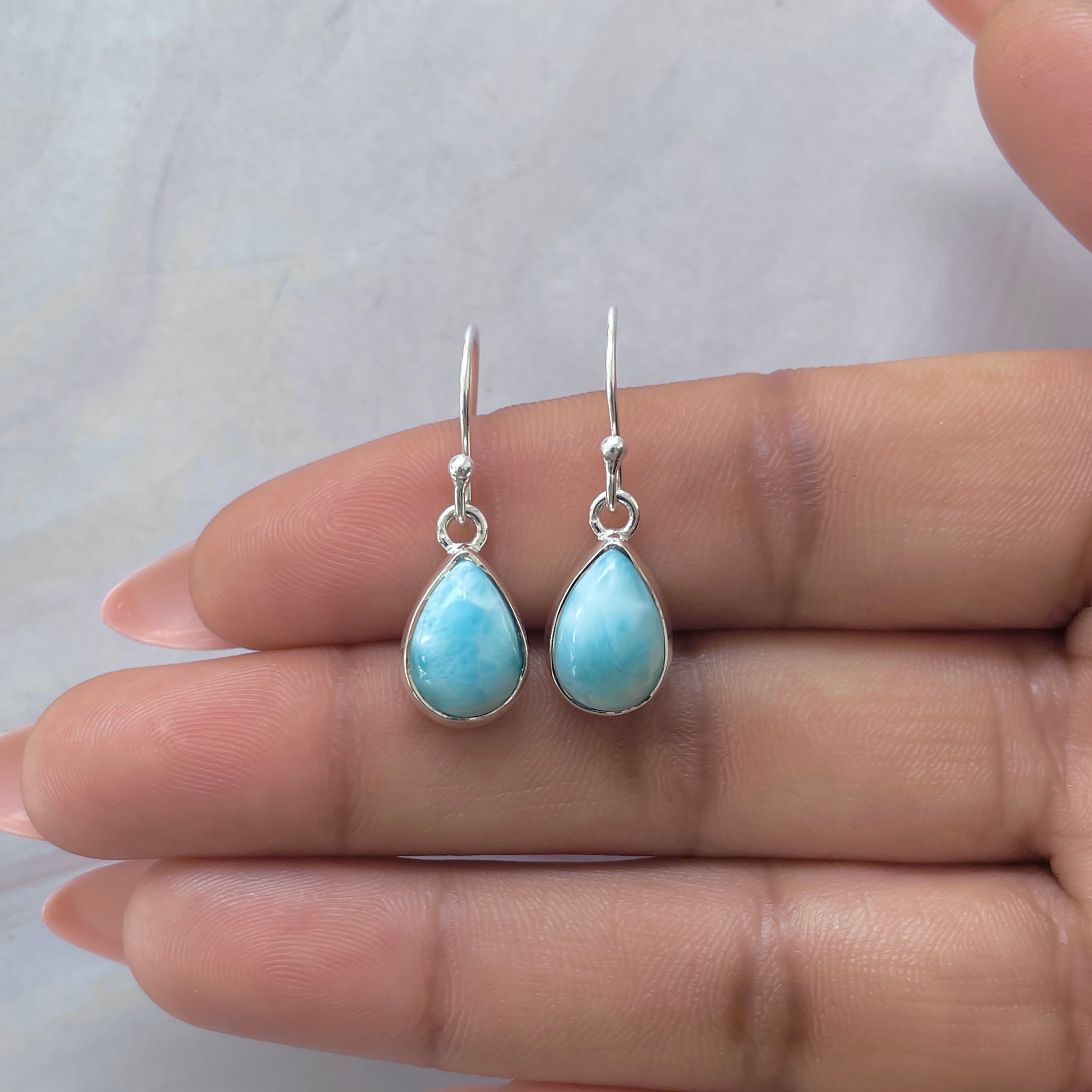 Larimar Earring-(LAR-E-3653.)