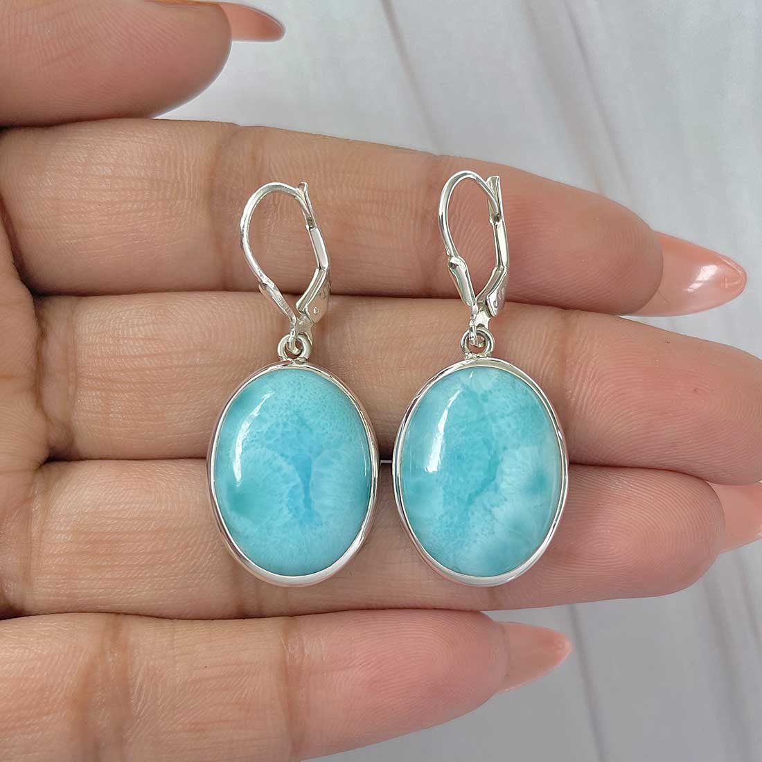 Larimar Earring-(LAR-E-366.)