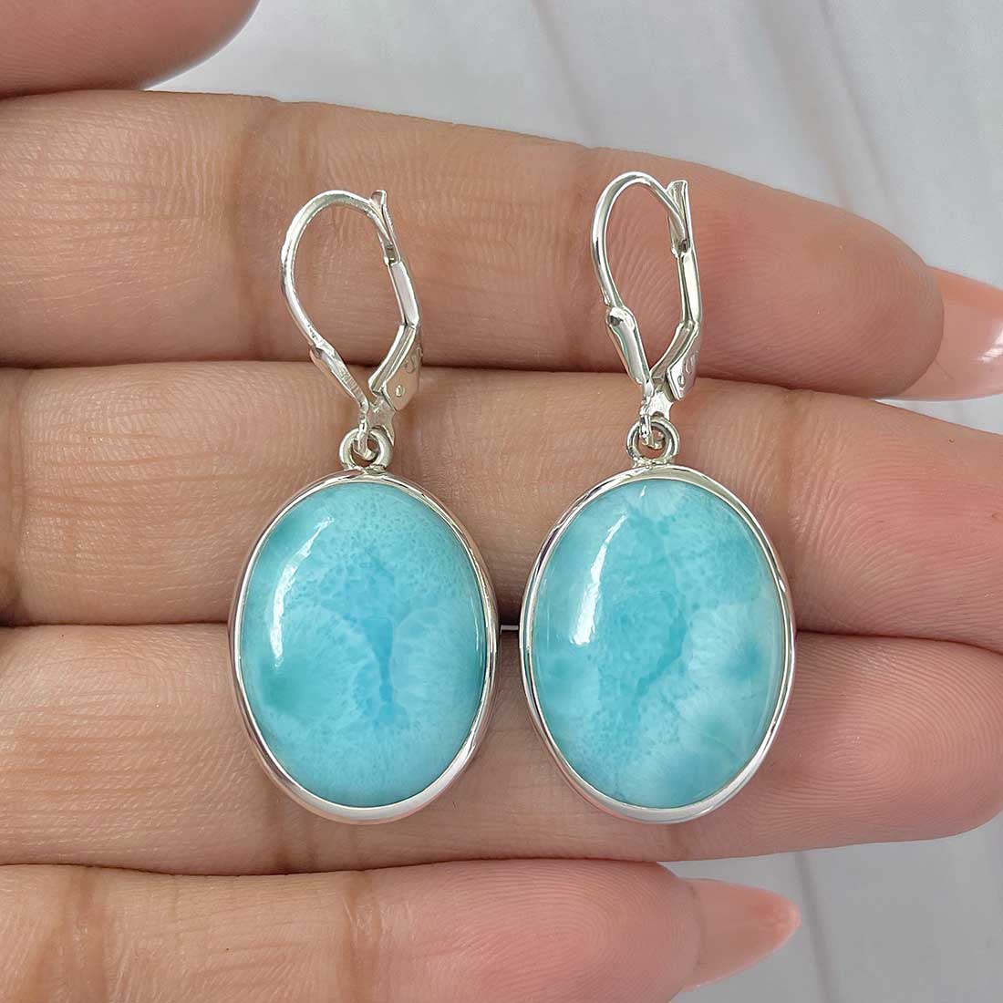 Larimar Earring-(LAR-E-366.)