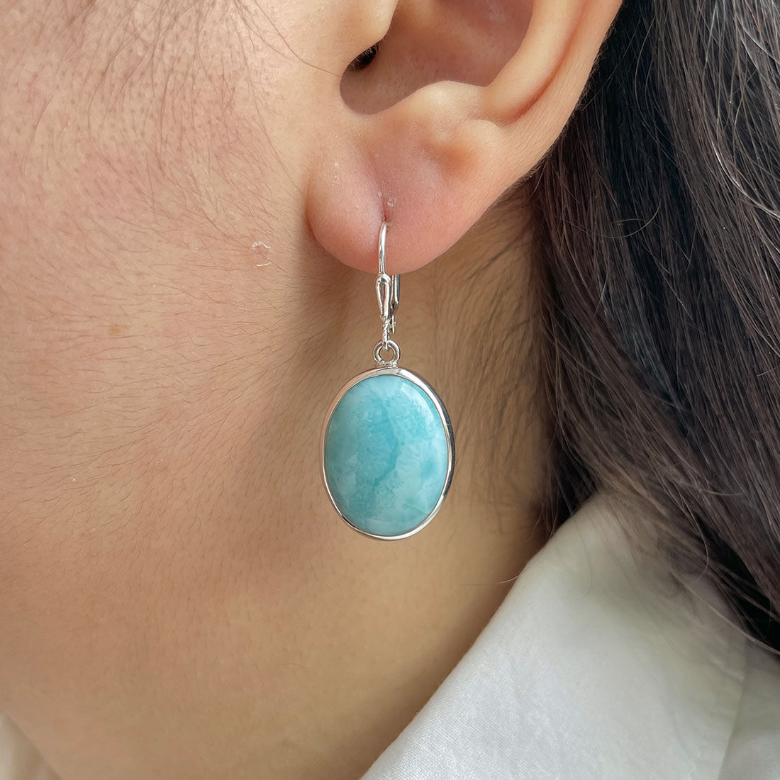 Larimar Earring-(LAR-E-366.)