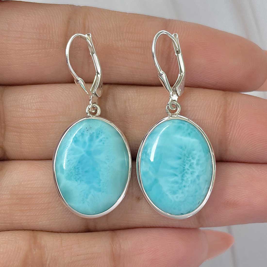 Larimar Earring-(LAR-E-367.)