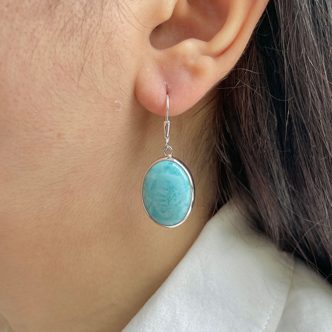 Larimar Earring-(LAR-E-367.)