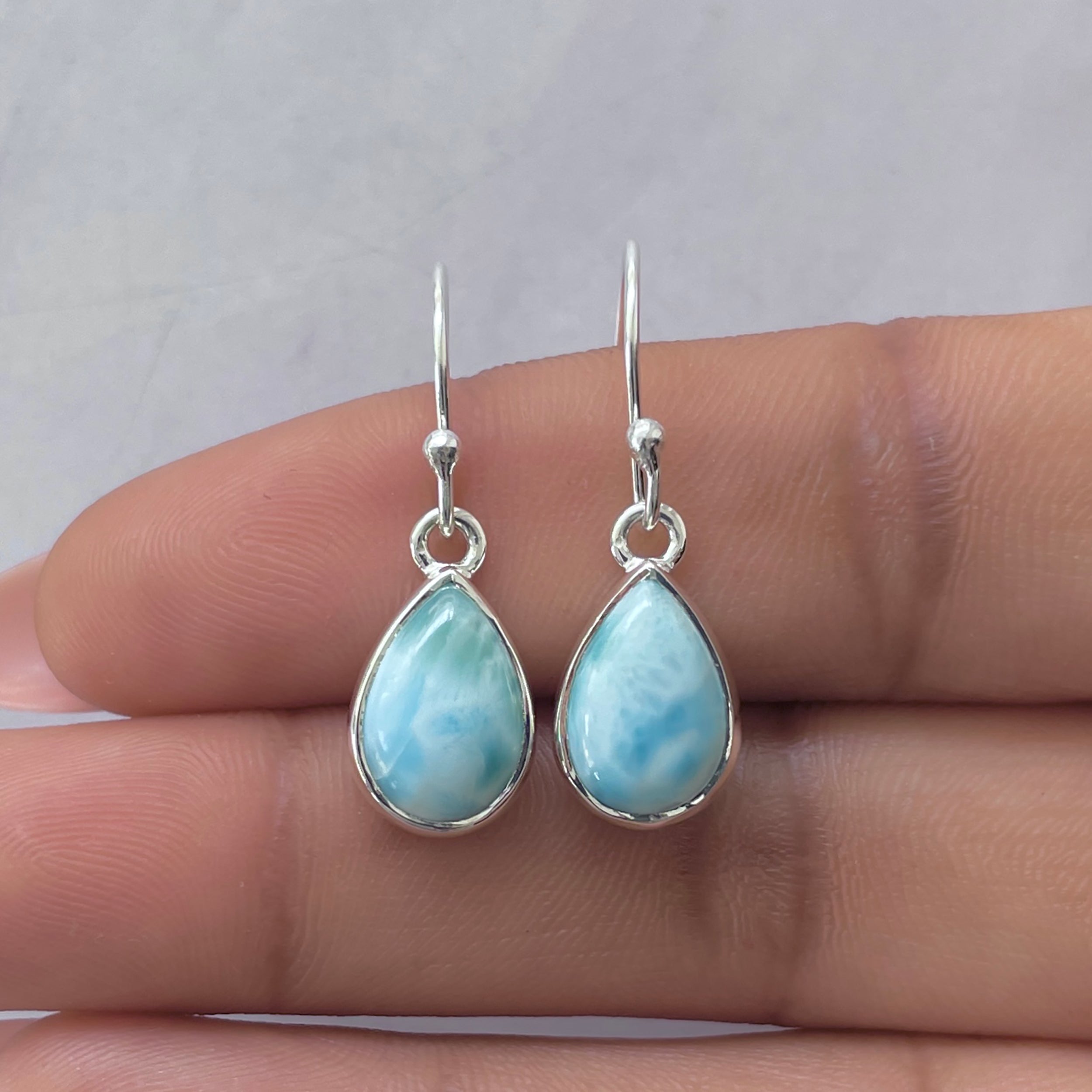 Larimar Earring-(LAR-E-3672.)