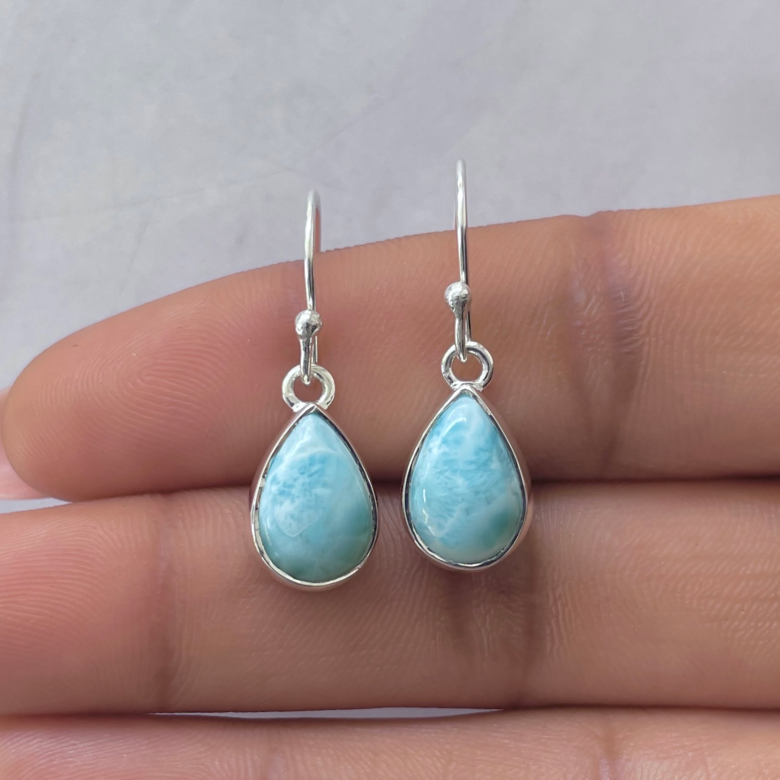 Larimar Earring-(LAR-E-3677.)