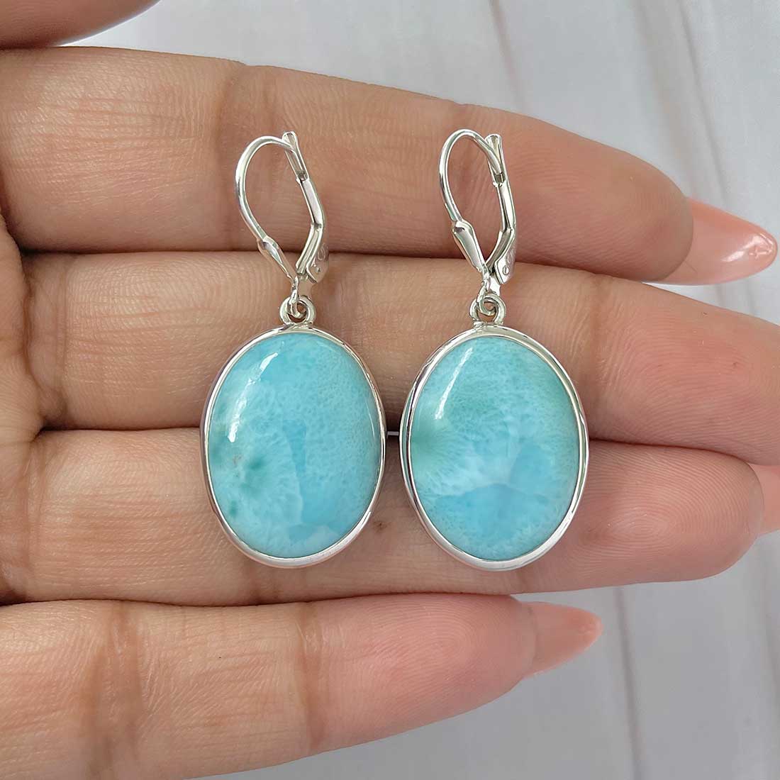 Larimar Earring-(LAR-E-368.)