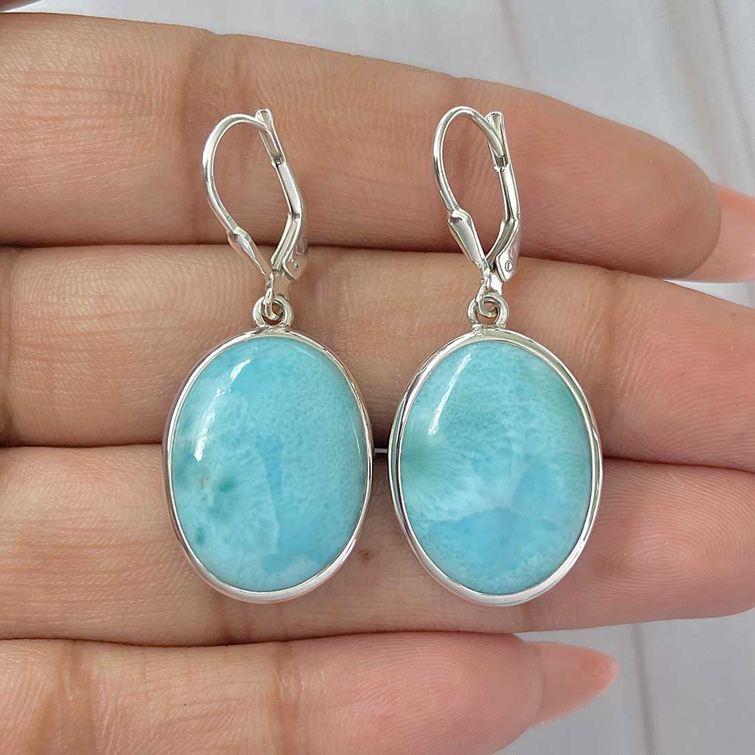 Larimar Earring-(LAR-E-368.)