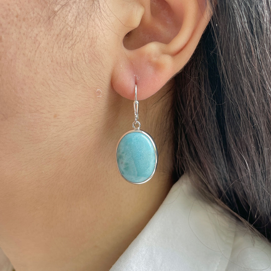 Larimar Earring-(LAR-E-368.)