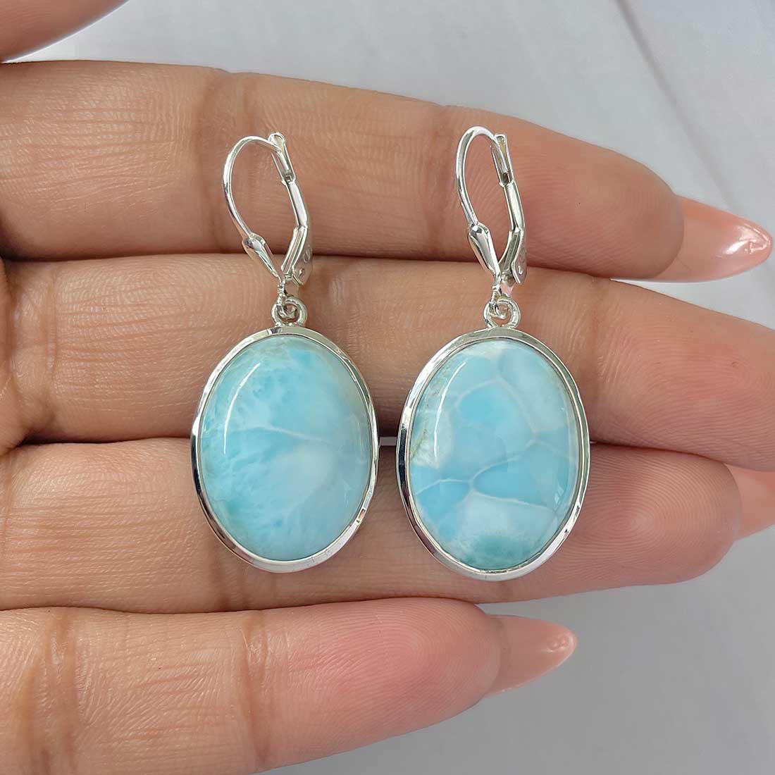 Larimar Earring-(LAR-E-369.)
