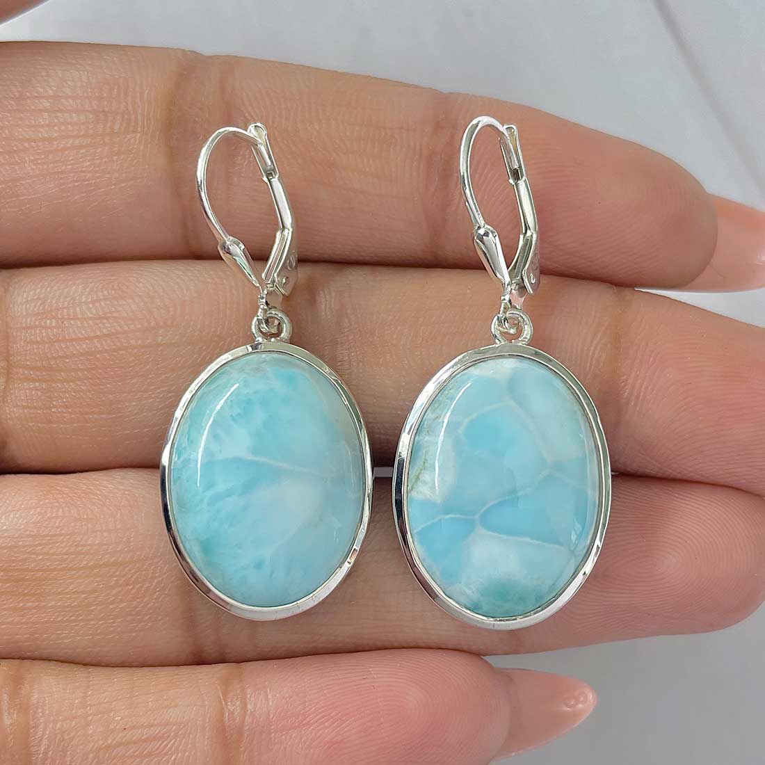 Larimar Earring-(LAR-E-369.)