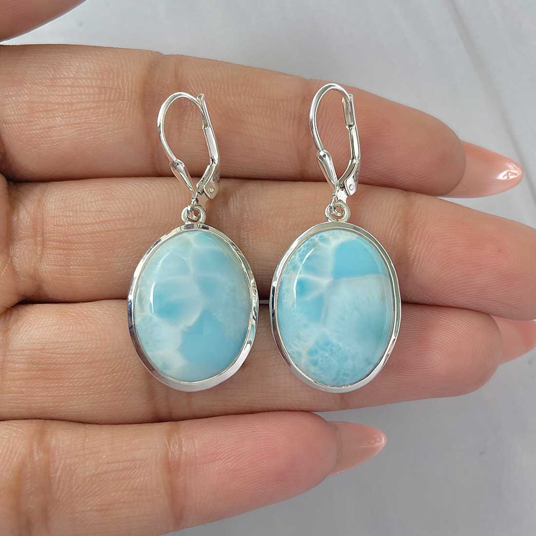 Larimar Earring-(LAR-E-370.)