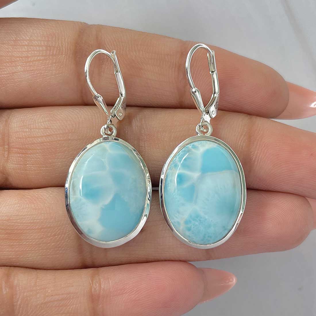 Larimar Earring-(LAR-E-370.)