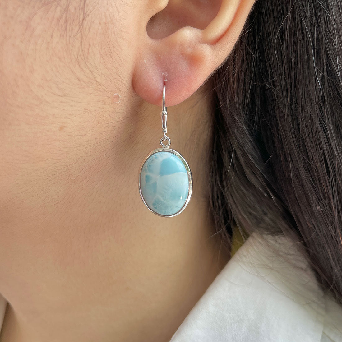 Larimar Earring-(LAR-E-370.)
