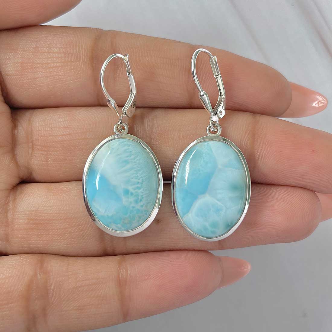 Larimar Earring-(LAR-E-371.)