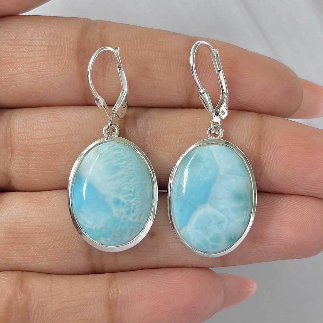Larimar Earring-(LAR-E-371.)