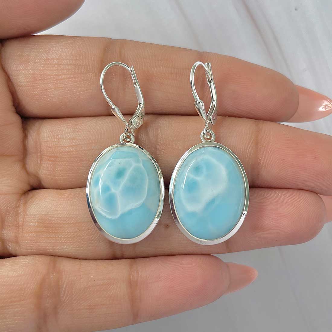 Larimar Earring-(LAR-E-372.)