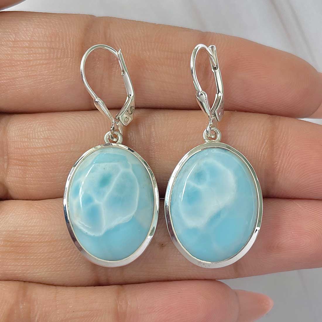 Larimar Earring-(LAR-E-372.)