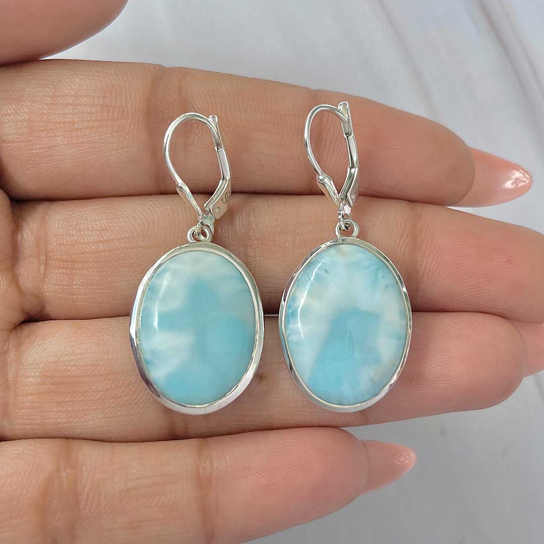 Larimar Earring-(LAR-E-373.)