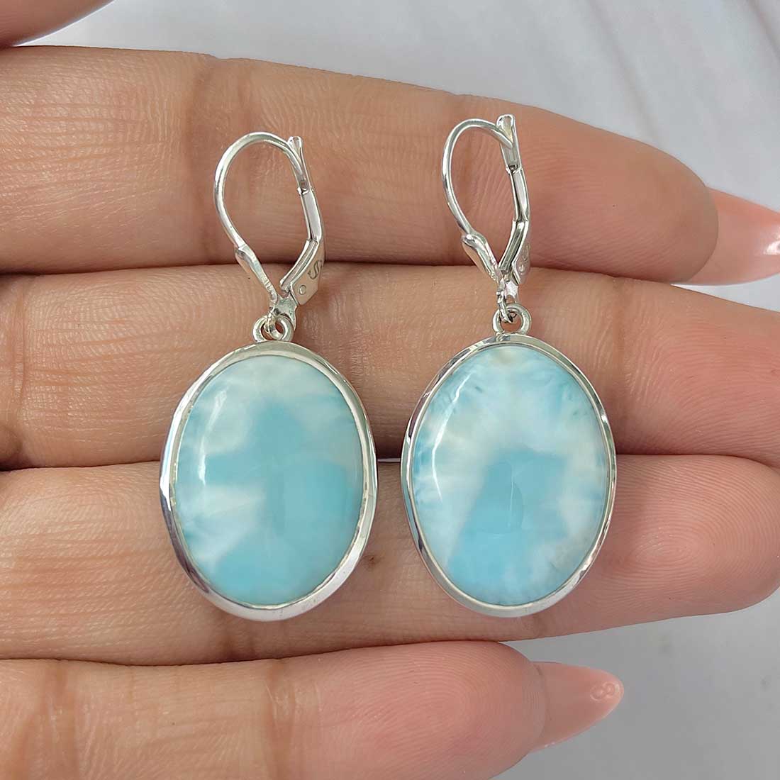 Larimar Earring-(LAR-E-373.)
