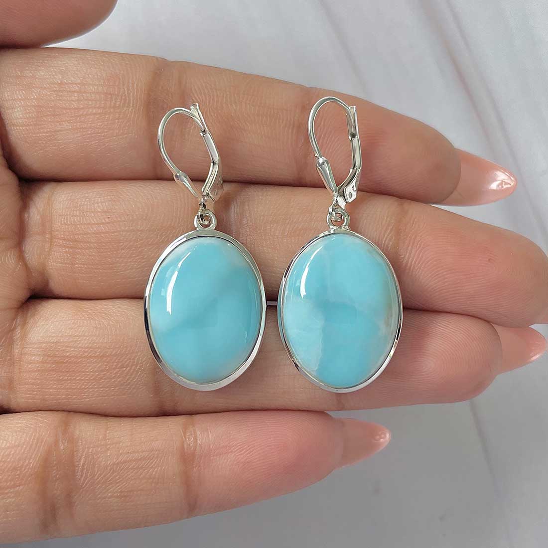 Larimar Earring-(LAR-E-374.)