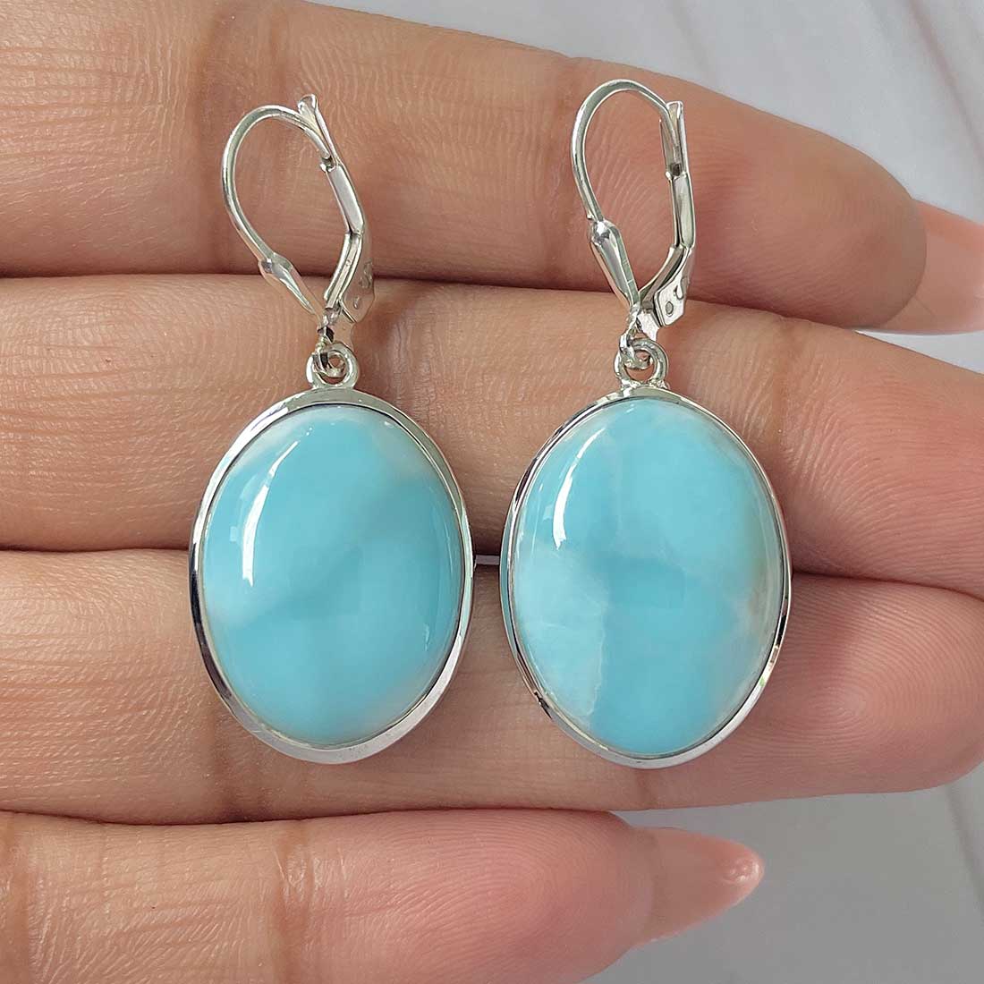 Larimar Earring-(LAR-E-374.)