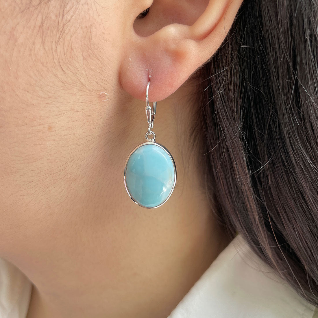 Larimar Earring-(LAR-E-374.)