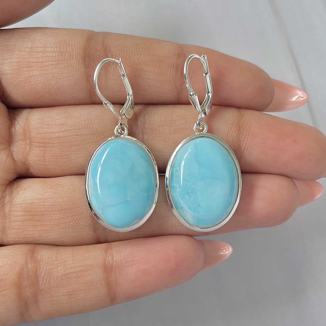 Larimar Earring-(LAR-E-375.)