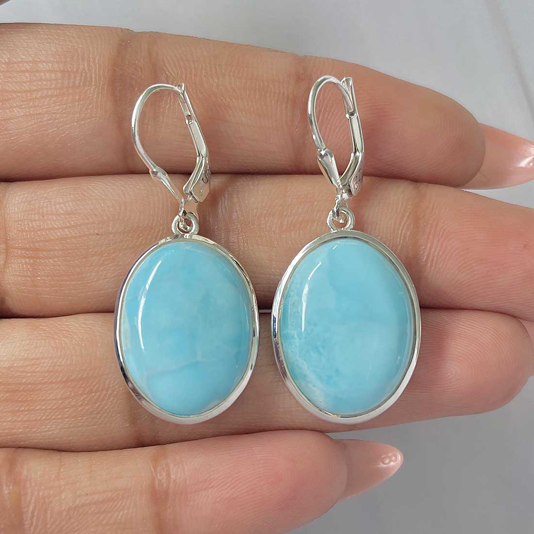 Larimar Earring-(LAR-E-375.)