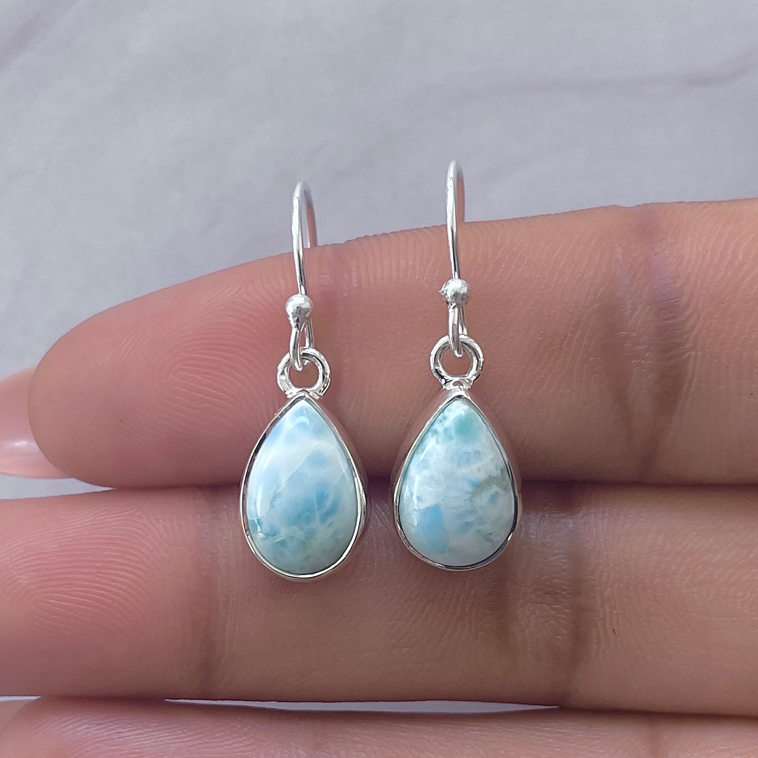 Larimar Earring-(LAR-E-3753.)