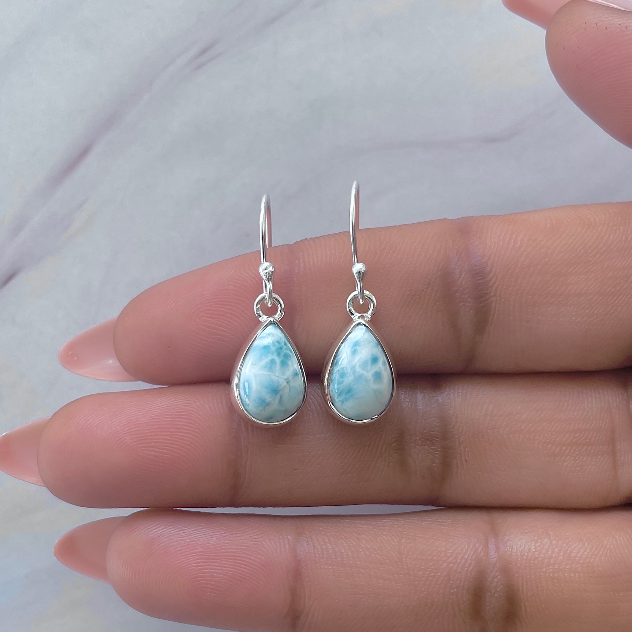 Larimar Earring-(LAR-E-3755.)